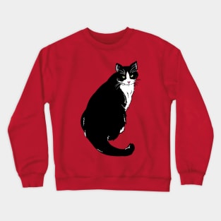 Cute Tuxedo Cat Illustration Crewneck Sweatshirt